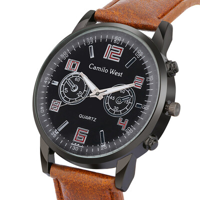 Gobestart Fashion Business Mens Watch Three-eye Dial Casual Leather Belt Quartz Watch
Gobestart Fashion Business Mens Watch Three-eye Dial Casual Leather Belt Quartz Watch