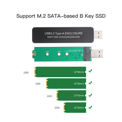 USB30 Type-A NGFFM2 SSD Enclosure 5Gbps Faster Data Transfer Portable External Solid State Drive Support 2230224222602280
USB30 Type-A NGFFM2 SSD Enclosure 5Gbps Faster Data Transfer Portable External Solid State Drive Support 2230224222602280