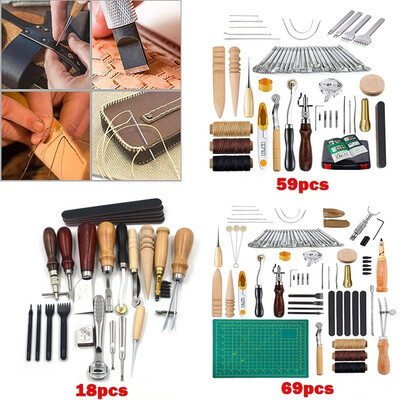 185969Pcs Professional Leather Craft Tools Kit for Hand Sewing Stitching Working Wheels Stamping Punch Tools Set 3 Styles
185969Pcs Professional Leather Craft Tools Kit for Hand Sewing Stitching Working Wheels Stamping Punch Tools Set 3 Styles