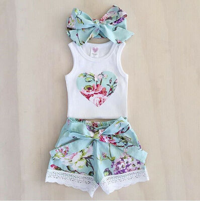 3PCS Toddler Kids Baby Girls Floral T-shirt Vest TopsShort Pants Outfits Summer Clothes Set
3PCS Toddler Kids Baby Girls Floral T-shirt Vest TopsShort Pants Outfits Summer Clothes Set
