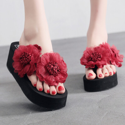 Rose Women Summer Flowers Wild Beach Slippers Fashion Wedges Thick Bottom Flip Flops
Rose Women Summer Flowers Wild Beach Slippers Fashion Wedges Thick Bottom Flip Flops