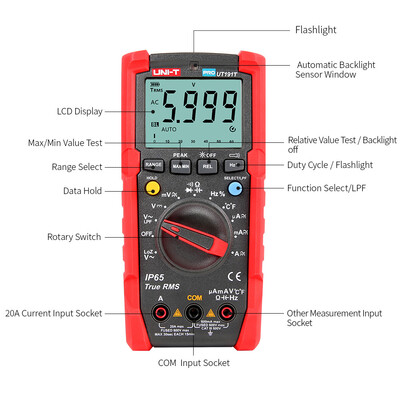 UNI-T UT191T True RMS Multimeter IP65 waterproofdustproof Professional Digital Multimeter Temperature LoZ Voltage Measurement
UNI-T UT191T True RMS Multimeter IP65 waterproofdustproof Professional Digital Multimeter Temperature LoZ Voltage Measurement