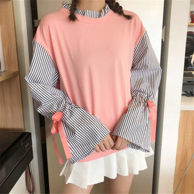 Women Autumn Winter Sweatshirt Striped Long Flare Sleeve Sweatshirt "Wonderful Girl"Printed Ruffled Collar Pullovers Tops
Women Autumn Winter Sweatshirt Striped Long Flare Sleeve Sweatshirt "Wonderful Girl"Printed Ruffled Collar Pullovers Tops