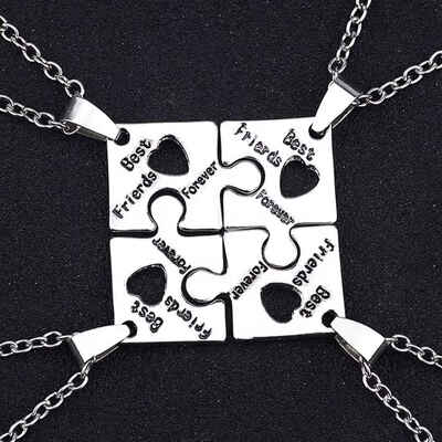 Best Friend Keychain 4 Pcs Best Friend Forever Friend Necklace Set Puzzle Hand Stamped Friendship Chain Necklace Jewelry
Best Friend Keychain 4 Pcs Best Friend Forever Friend Necklace Set Puzzle Hand Stamped Friendship Chain Necklace Jewelry