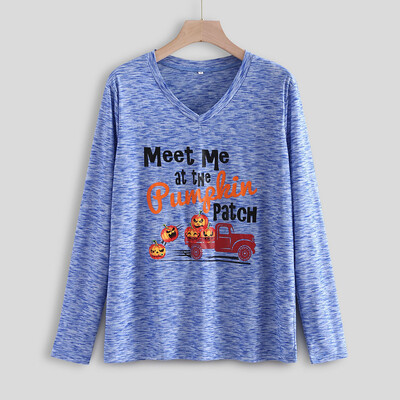 Tailored Women Long Sleeve Pumpkin Letters Print Loose V-neck T-shirt Halloween Blouse
Tailored Women Long Sleeve Pumpkin Letters Print Loose V-neck T-shirt Halloween Blouse