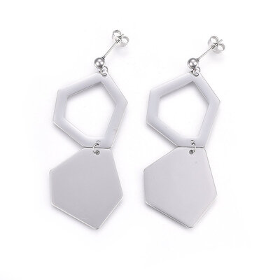 304 Stainless Steel Stud Earrings Dangle Earrings Stainless Steel Color 61mm 56x26x1mm Pin 08mm
304 Stainless Steel Stud Earrings Dangle Earrings Stainless Steel Color 61mm 56x26x1mm Pin 08mm