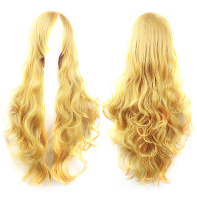 Gobestart Cosplay Costume Wigs Women Long Curl Wavy Red Halloween Party Anime Hair