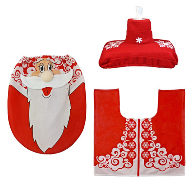 3Pcs Santa Claus Toilet Lid Pads Seat Cover Non Slip Bathroom Feet Rug Water Tank Covers Set Christmas Decor
3Pcs Santa Claus Toilet Lid Pads Seat Cover Non Slip Bathroom Feet Rug Water Tank Covers Set Christmas Decor