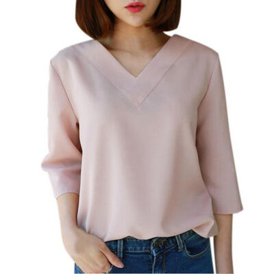 Summer Women Chiffon V Neck Blouse Shirt Pullover Office Ladies Top Work Shirts Korean Plus White Blue Pink
Summer Women Chiffon V Neck Blouse Shirt Pullover Office Ladies Top Work Shirts Korean Plus White Blue Pink