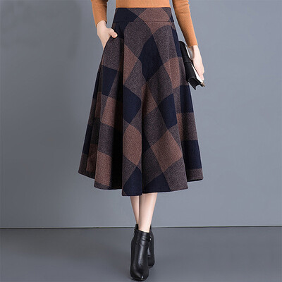 A pond morning autumn&winter 2018 new female retro plaid high waist wool color matching A-shaped skirt S84R0882BA107XL brown
A pond morning autumn&winter 2018 new female retro plaid high waist wool color matching A-shaped skirt S84R0882BA107XL brown