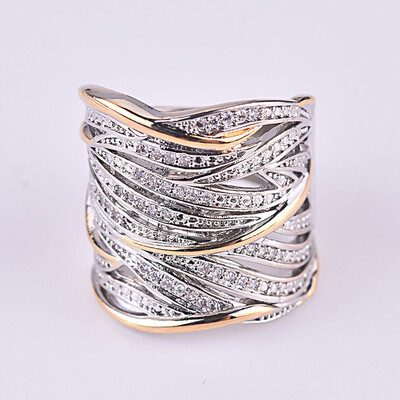 Fashion Full Diamond Zircon Rings 18K Gold Plated Winding Multi-Layers Gold Ring Female Party Jewelry
Fashion Full Diamond Zircon Rings 18K Gold Plated Winding Multi-Layers Gold Ring Female Party Jewelry