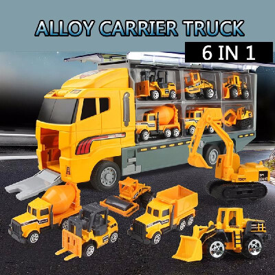 6 In 1 Alloy Die-Cast Construction Truck Vehicle Carrier Truck with a Forklift Bulldozer Road Roller Mixer Truck Dump Truck&Ex
6 In 1 Alloy Die-Cast Construction Truck Vehicle Carrier Truck with a Forklift Bulldozer Road Roller Mixer Truck Dump Truck&Ex