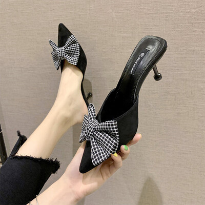 2019 new Baotou Korean version of half slippers pointed high heel slippers women summer wear bow loafers Mueller shoes
2019 new Baotou Korean version of half slippers pointed high heel slippers women summer wear bow loafers Mueller shoes