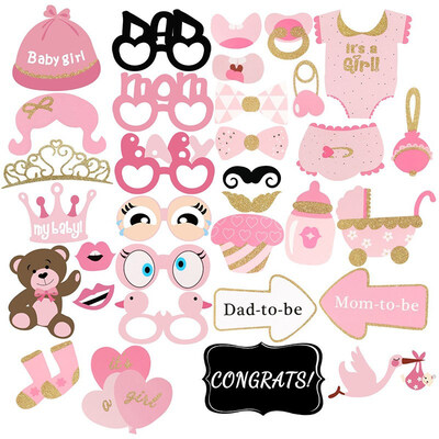 FUNNYBUNNY 33Pcs Pink&Gold Girls Baby Shower Photo Booth Props for Baby Shower Decorations Photo Props Baby Shower
FUNNYBUNNY 33Pcs Pink&Gold Girls Baby Shower Photo Booth Props for Baby Shower Decorations Photo Props Baby Shower