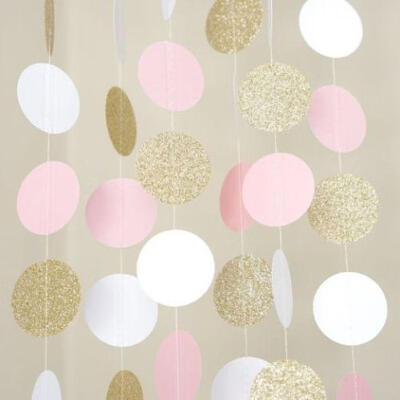 2017 New Pink White&Gold Glitter Circle Polka Dots Paper Garland Banner 10 FT Banner
2017 New Pink White&Gold Glitter Circle Polka Dots Paper Garland Banner 10 FT Banner