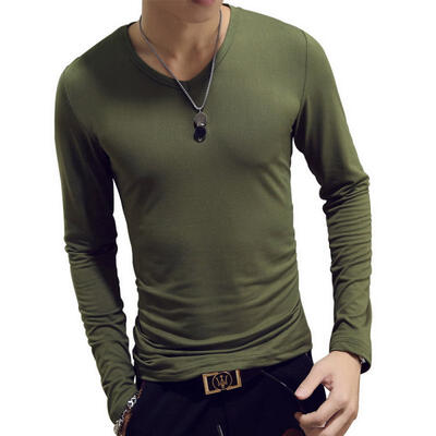 Casual Mens Solid Color Slim Long Sleeve T Shirt V Neck Tight Bottoming Shirt For Men
Casual Mens Solid Color Slim Long Sleeve T Shirt V Neck Tight Bottoming Shirt For Men