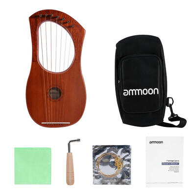 ammoon Small 7-String Lyre Harp Lyre Piano Steel Wire Strings Mahogany Plywood Body Mahogany Veneer Topboard String Instrument wit
ammoon Small 7-String Lyre Harp Lyre Piano Steel Wire Strings Mahogany Plywood Body Mahogany Veneer Topboard String Instrument wit