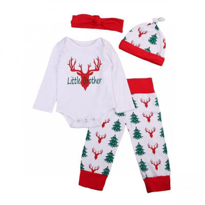 Xmas Outfits Baby Girl Boys Christmas Long Sleeve Romper Tops Pants 4pcs sets Clothes
Xmas Outfits Baby Girl Boys Christmas Long Sleeve Romper Tops Pants 4pcs sets Clothes
