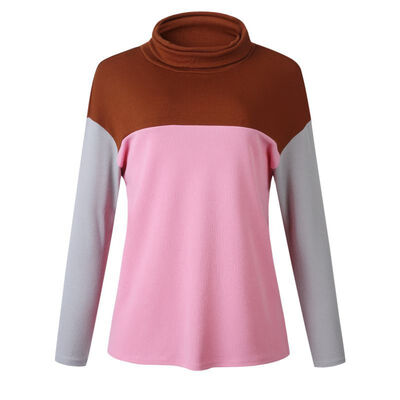 Women Autumn Winter Turtleneck Knitted Sweater Fashion Patchwork Long-Sleeved Loose Sweaters Female Casual Bottom Tops 2019
Women Autumn Winter Turtleneck Knitted Sweater Fashion Patchwork Long-Sleeved Loose Sweaters Female Casual Bottom Tops 2019