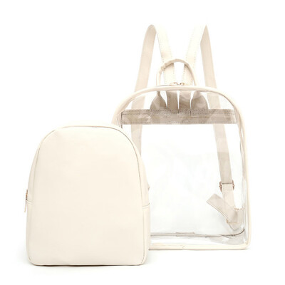 Tailored 2PCS Womens Ladies Pattern Pure Color Fashion Transparent BackpackSmall Bag
Tailored 2PCS Womens Ladies Pattern Pure Color Fashion Transparent BackpackSmall Bag