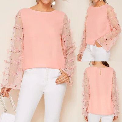 Tailored Fashion Women Casual Mesh O-Neck Flower Long Sleeve Blouse Solid Patchwork Tops
Tailored Fashion Women Casual Mesh O-Neck Flower Long Sleeve Blouse Solid Patchwork Tops