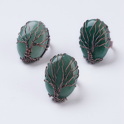 Natural Green Aventurine Adjustable Finger Ring Wide Band Rings Oval Red Copper Size 9 19mm
Natural Green Aventurine Adjustable Finger Ring Wide Band Rings Oval Red Copper Size 9 19mm