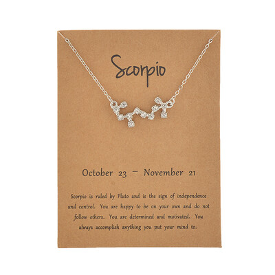 Brown Card Fashion Jewelry Zodiac Crystal Star Sign 12 constellation Pendant Necklace For Women
Brown Card Fashion Jewelry Zodiac Crystal Star Sign 12 constellation Pendant Necklace For Women