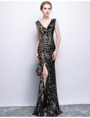 Evening Dresses 2018 New Sexy V-neck Sequins Vintage Illusion Luxury Long Mermaid Noble Banquet Party Prom Dress
Evening Dresses 2018 New Sexy V-neck Sequins Vintage Illusion Luxury Long Mermaid Noble Banquet Party Prom Dress