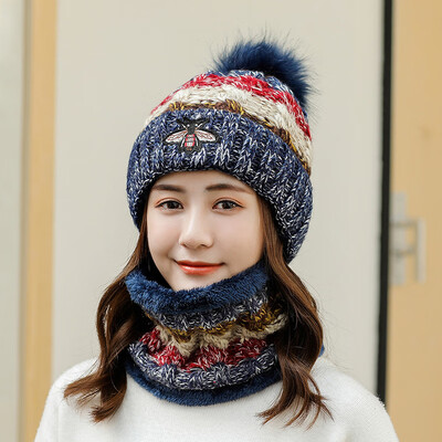 Hat lady autumn&winter wool shield ear warm knitted hat small bee hair ball cover head hat neck two-piece set
Hat lady autumn&winter wool shield ear warm knitted hat small bee hair ball cover head hat neck two-piece set