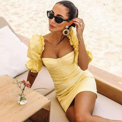 Cross-border new 2019 European&American womens fashion strapless sexy court puff sleeve short skirt dress female Spot
Cross-border new 2019 European&American womens fashion strapless sexy court puff sleeve short skirt dress female Spot