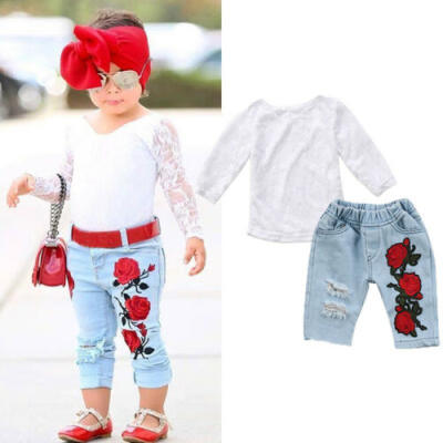 3D Flower Newborn Kids Baby Girls Lace Tops T-shirt Denim Pants Outfits Clothes
3D Flower Newborn Kids Baby Girls Lace Tops T-shirt Denim Pants Outfits Clothes