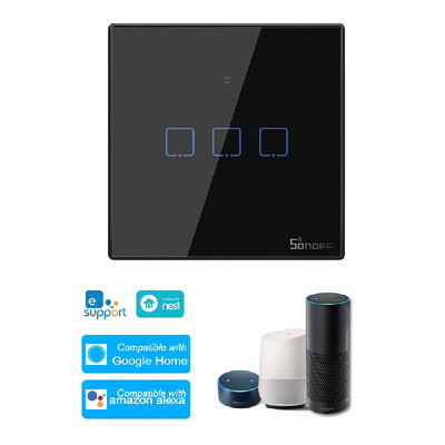 SONOFF T3UK3C-TX 3 Gang Smart WiFi Wall Light Switch 433Mhz RF Remote Control APPTouch Control Timer UK Standard Panel Smart Swit
SONOFF T3UK3C-TX 3 Gang Smart WiFi Wall Light Switch 433Mhz RF Remote Control APPTouch Control Timer UK Standard Panel Smart Swit