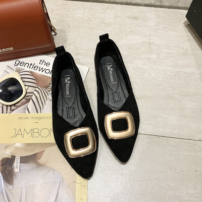 Single-shoe female summer pointed flat-bottomed shallow mouth Joker square buckle a pedal soft-soled Doudou pouring shoes
Single-shoe female summer pointed flat-bottomed shallow mouth Joker square buckle a pedal soft-soled Doudou pouring shoes