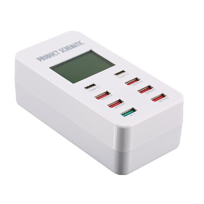 Quick Charge 30 8A 6-Port USB Wall Charger&2-Port Type-C Desktop Charger Charging Station with LCD Display Intelligent IC Aut
Quick Charge 30 8A 6-Port USB Wall Charger&2-Port Type-C Desktop Charger Charging Station with LCD Display Intelligent IC Aut