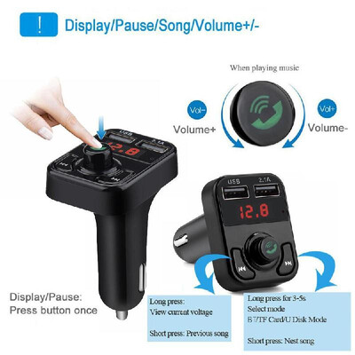 KELIMA Car BT FM Transmitter Radio Receiver Wireless Handsfree Kit MP3 Music Stereo Adapter Dual USB Charger Car Charger
KELIMA Car BT FM Transmitter Radio Receiver Wireless Handsfree Kit MP3 Music Stereo Adapter Dual USB Charger Car Charger