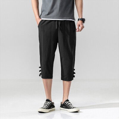 Tailored Mens Fashion Summer Casual Solid Drawstring Cotton Linen 34 Pants Trousers
Tailored Mens Fashion Summer Casual Solid Drawstring Cotton Linen 34 Pants Trousers