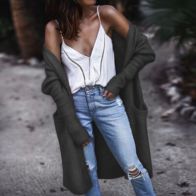 Women Casual Loose Coat Knitwear Long Sleeve Cardigan Pockets Sweater Mid-length
Women Casual Loose Coat Knitwear Long Sleeve Cardigan Pockets Sweater Mid-length