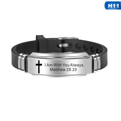 Religious Cross Jesus Scripture Quote Christian Bible Verse Inspiring Faith Silicone Bracelets for Men Personalize Gift
Religious Cross Jesus Scripture Quote Christian Bible Verse Inspiring Faith Silicone Bracelets for Men Personalize Gift