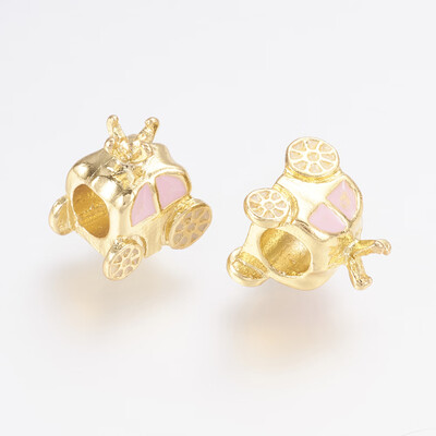 Alloy Enamel European Beads Large Hole Beads Pumpkin Carriage Golden Pink 11x10x8mm Hole 4mm
Alloy Enamel European Beads Large Hole Beads Pumpkin Carriage Golden Pink 11x10x8mm Hole 4mm