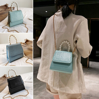 NEW Fashion Pearl Handbag Mini Chain Shoulder Bag Handbag Crocodile Pattern Leather Pu Ladies Bag
NEW Fashion Pearl Handbag Mini Chain Shoulder Bag Handbag Crocodile Pattern Leather Pu Ladies Bag
