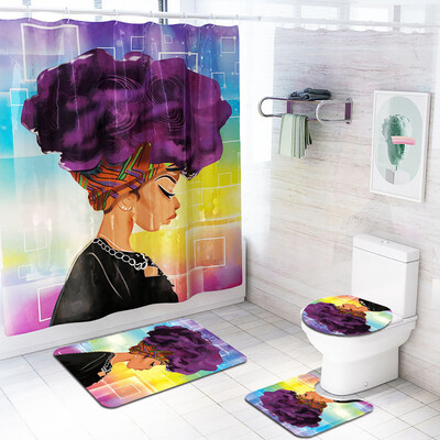 Gobestart African Explosion Head Woman Waterproof Shower Curtain Bathroom Mat Four-piece
Gobestart African Explosion Head Woman Waterproof Shower Curtain Bathroom Mat Four-piece