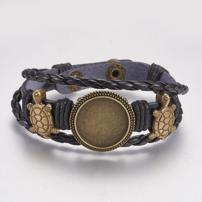 Genuine Cowhide Bracelet Making with Alloy Findings Tortoise Antique Bronze Tray 18mm 8-38"213mm
Genuine Cowhide Bracelet Making with Alloy Findings Tortoise Antique Bronze Tray 18mm 8-38"213mm