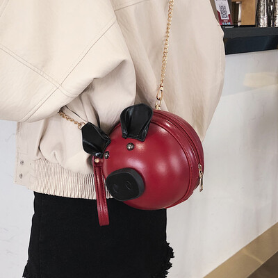 Bag female 2019 new Korean version of the cartoon cute cute pig bag personality chain girl student shoulder Messenger bag
Bag female 2019 new Korean version of the cartoon cute cute pig bag personality chain girl student shoulder Messenger bag