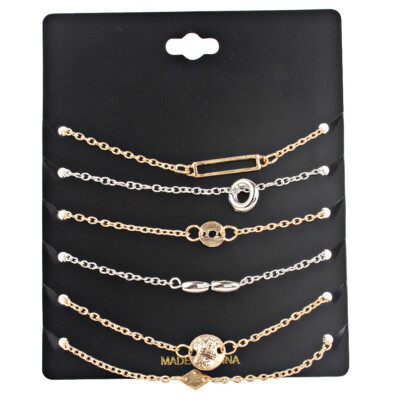 Bracelet 6 Pcsset Simple And Stylish Womens Geometric Round Circle Shape Layers Wrist Chain
Bracelet 6 Pcsset Simple And Stylish Womens Geometric Round Circle Shape Layers Wrist Chain