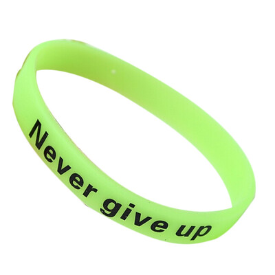 Stylish New Never Give up Silicone Wristbands Bracelet with Luminous Fluorescent Bracelet
Stylish New Never Give up Silicone Wristbands Bracelet with Luminous Fluorescent Bracelet