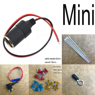 Car Cigarette Cigar Lighter Socket 118" 12V Extension Standard Fuse Tap Holder Lead with S Mini Size Fuse 5A 10A 15A
Car Cigarette Cigar Lighter Socket 118" 12V Extension Standard Fuse Tap Holder Lead with S Mini Size Fuse 5A 10A 15A