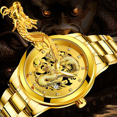 Gobestart Waterproof Mens Gold Dragon Sculpture Quartz Watch Luxury Men Steel Wristwatch
Gobestart Waterproof Mens Gold Dragon Sculpture Quartz Watch Luxury Men Steel Wristwatch
