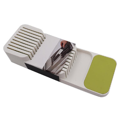 In-Drawer Knife Block Holds Kitchen Drawer Organizer Tray for Knives