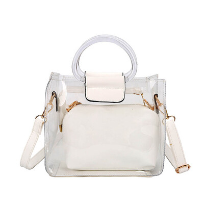 Tailored Handbag 2PC Jelly Transparent Messenger Bag Woman 2019 New Portable Shoulder Bag
Tailored Handbag 2PC Jelly Transparent Messenger Bag Woman 2019 New Portable Shoulder Bag