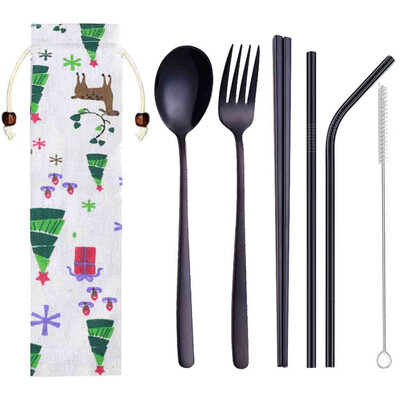 Toponeto Stainless Steel Dinnerware Set Metal Straw Spoon Fork Chopsticks Tableware 6 Pcs
Toponeto Stainless Steel Dinnerware Set Metal Straw Spoon Fork Chopsticks Tableware 6 Pcs